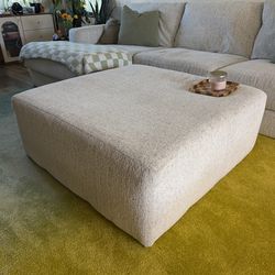 Large White/Gray Ottoman