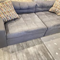 Suede Leather Couch 