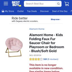 Pink Kids Faux Fur Saucer Chair 
