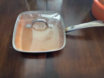 Square Copper Non-Stick Pan with Glass Lid
