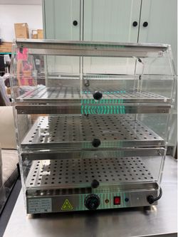Countertop Food Warmers with LED Lighting, Dual-Door Design, Adjustable Temperature, Food Warmer for Buffet Restaurant📍$120