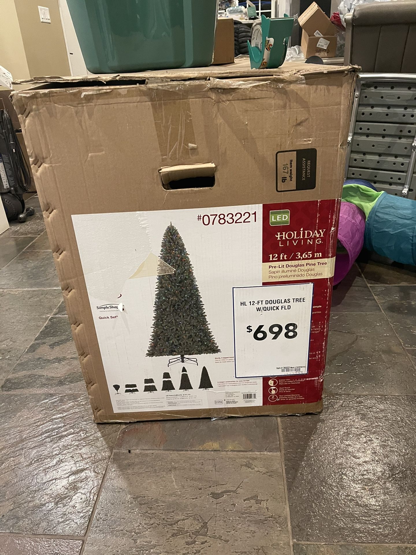 New In box 12ft Christmas tree