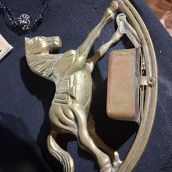 Brass Rocking Horse With Wind Up Music