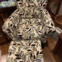 Lovely Chair And Footstool  In Great Shape There Is A Small Snag But Otherwise No Other Issues  Clean 36 Wide By 28 Deep    55.00 