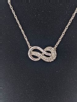 Sterling Silver Diamond Accent Infinity Necklace – 18" Chain