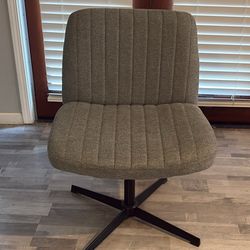 Gray wide swivel chair