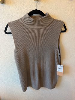 Nordstrom Ribbed Turtleneck Sleeveless Sweater Top
