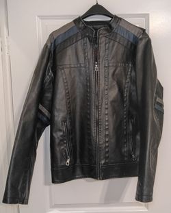 Whispering Smith 1967 Leather Jacket Black Blue Gray Size Medium
