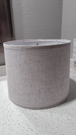 Seaside Village Beige Drum Round Lampshade Top 11.6” Bottom 12.6” height 9.8”