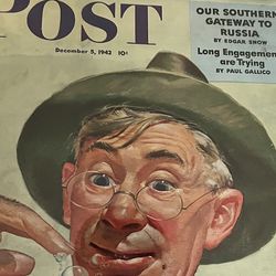 Vintage 1942 Post Magazine Framed Under Glass 