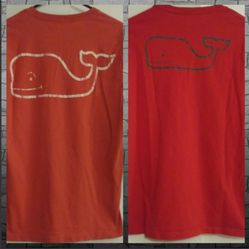 Vineyard Vines Kids Whale Red Long Sleeve Tshirt XL Unisex