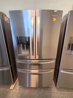 Whirlpool 36 inch 24CU feet standard French door refrigerator with one year warranty