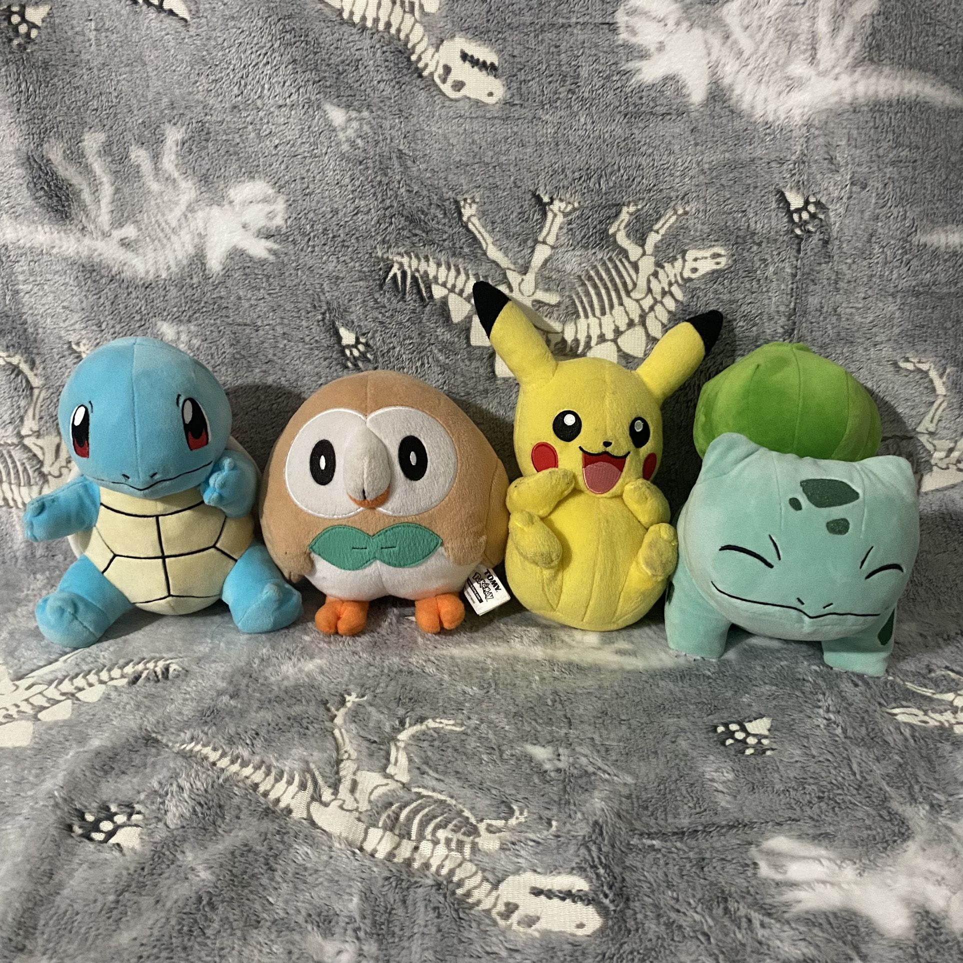 Pokémon Plush Squirtle Rowlet Pikachu Bulbasaur