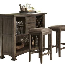 Liberty Furniture Stone Brook 3-Piece Bar Set - Great Condition 