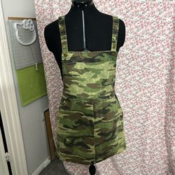 Boohoo Camouflage Overall Dress