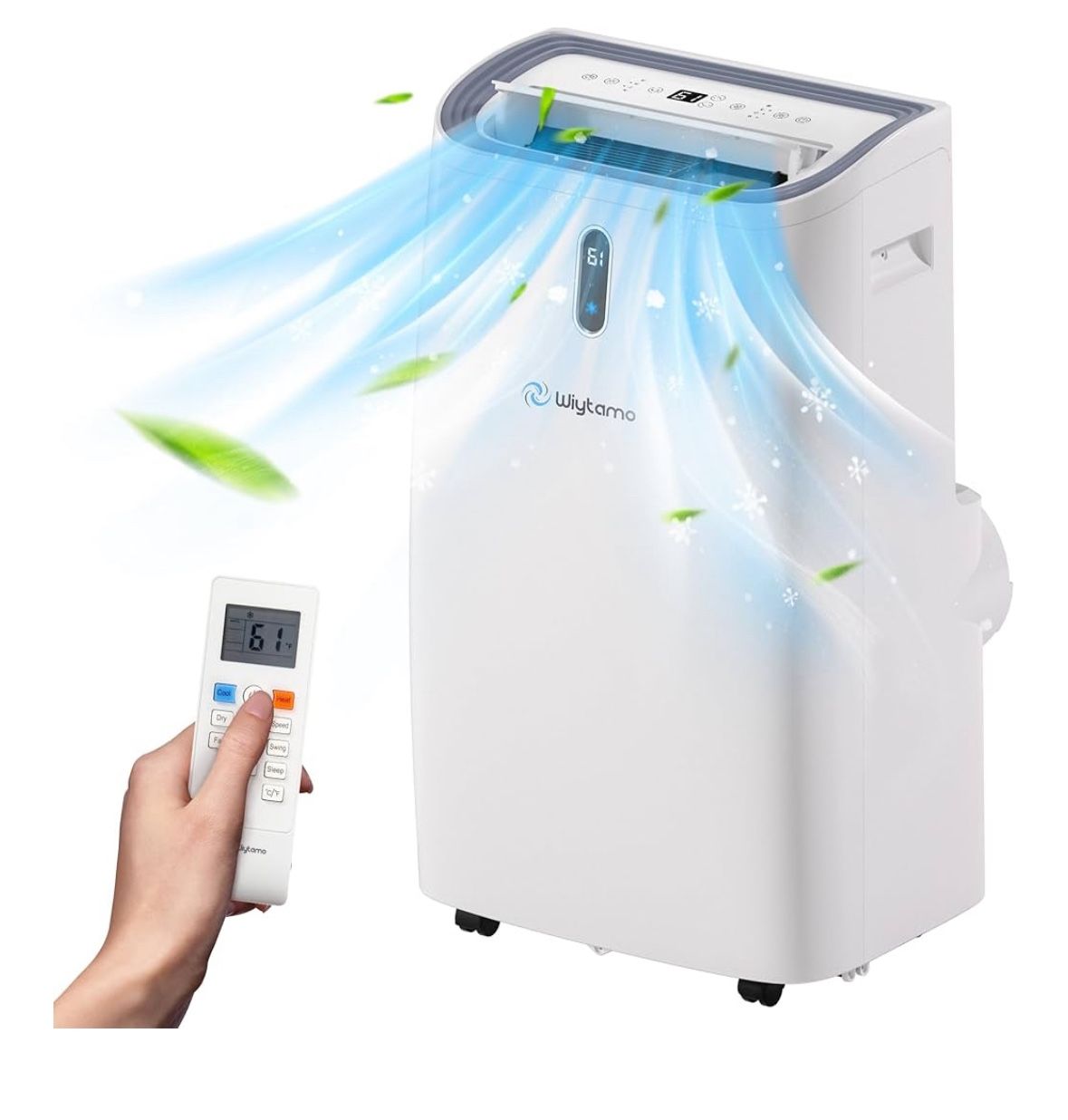 14,000 BTU Portable Air Conditioner Cools 750 Sq. Ft. with Heater, Dehumidifier and Remote in White [NEW]