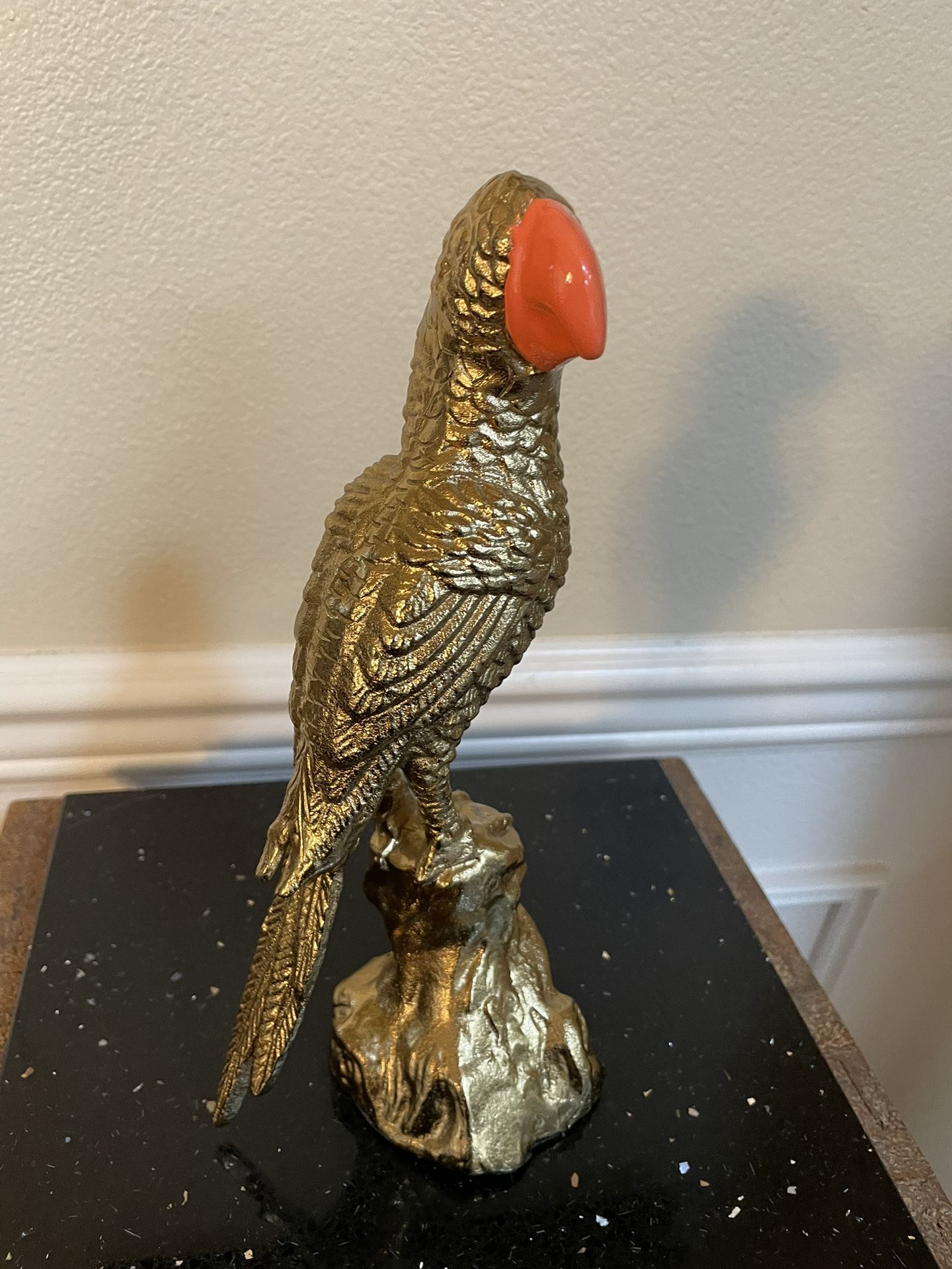 Vintage Brass Parrots Statue 9.5”