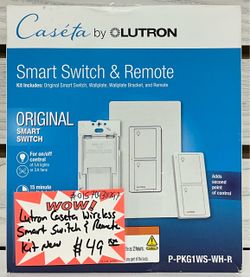 Lutron Caseta Wireless Smart Switch & Remote Kit New