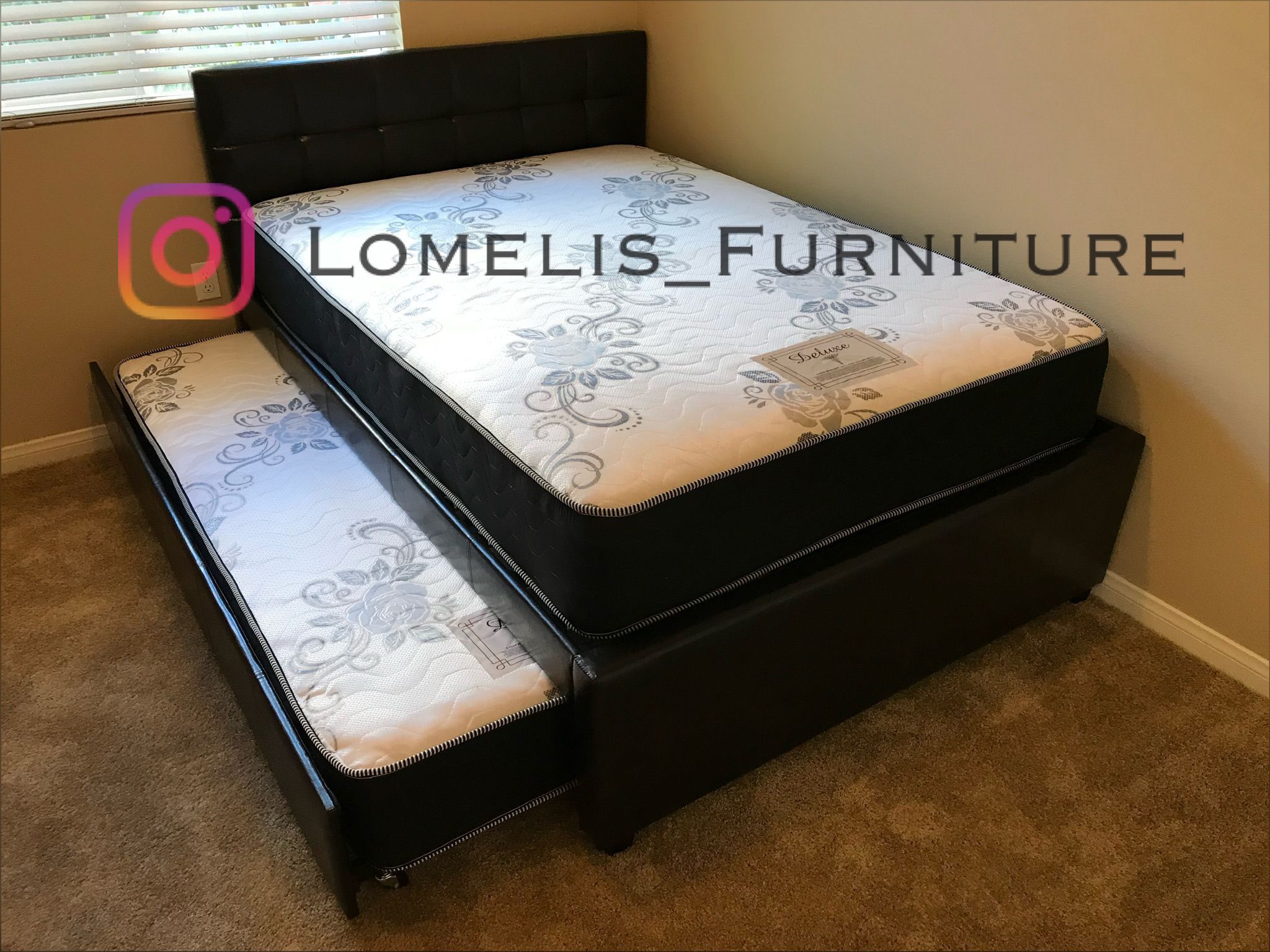 Full/Twin Expresso Trundle Beds w. Orthopedic Mattresses Included
