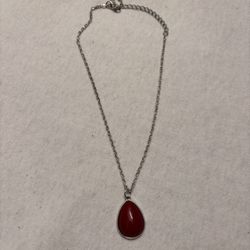 Red Stone Pendant Necklace  