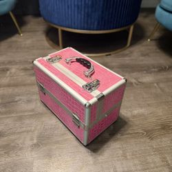 Pink Alligator Planet Beauty Makeup Case