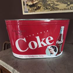 Coke Brand Metal Ice Tub/Chest