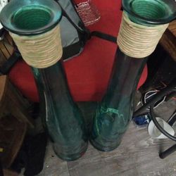 VIDRIOS San Miguel Vase Bottle Decanter Hand Blown Glass Spain