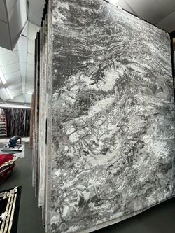 Large Abstract Gray Area Rug