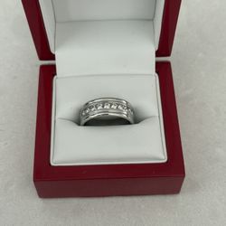 Platinum 8mm Diamond Ring Size 9