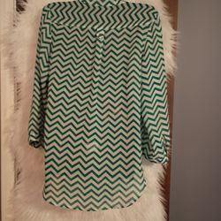 Chevron Print Green Shirt