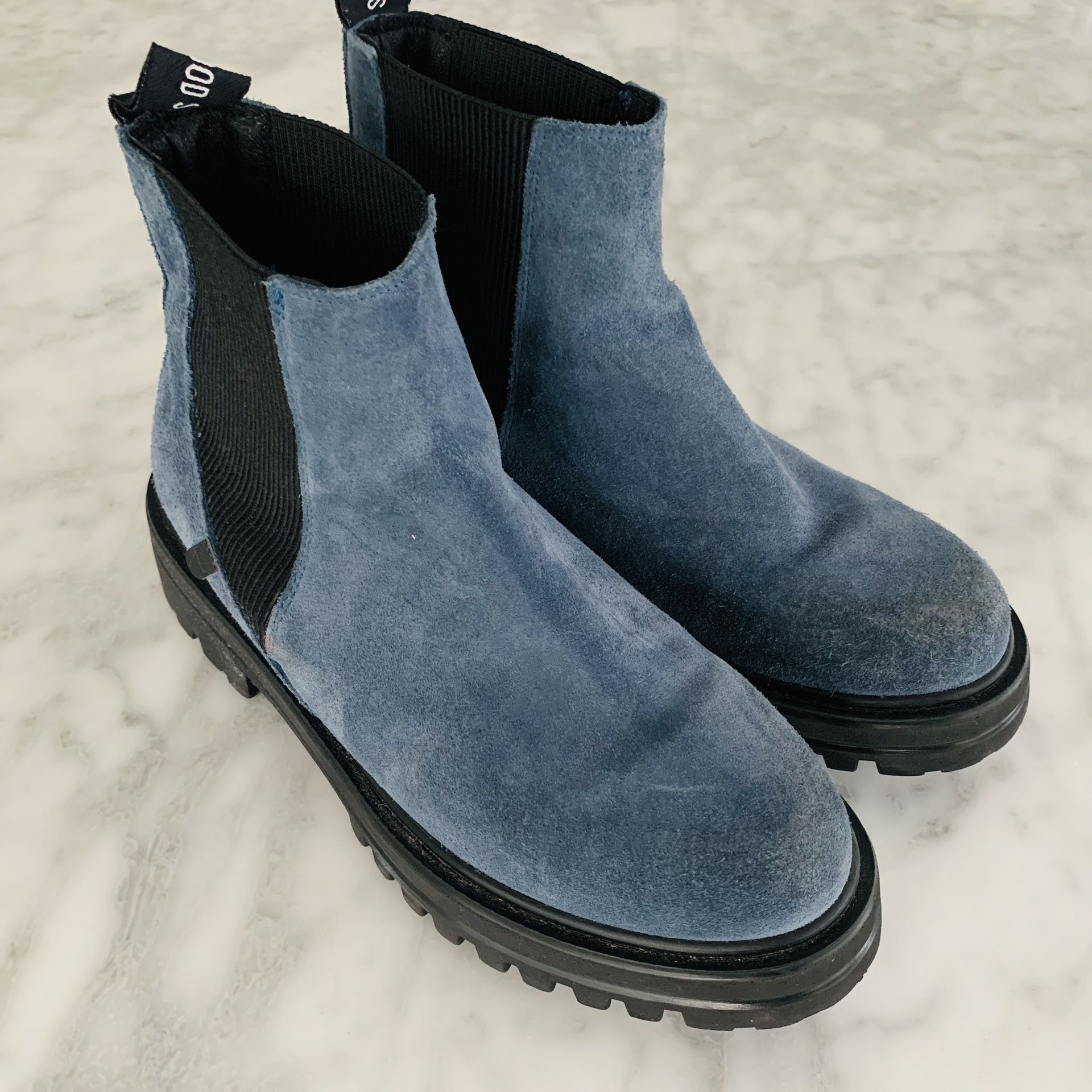 Chelsea Boot by Verbenas of Spain Blue Suede 38