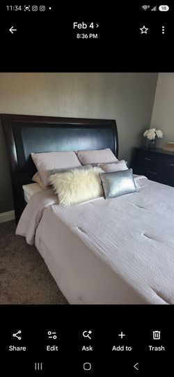 Dark Wood Queen Bedroom Set – Clean & Modern