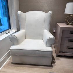 White Linen Rocking Chair