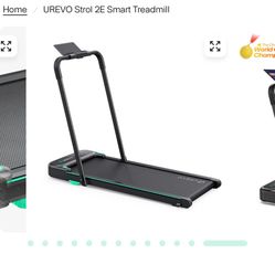 Urevo Strol Lite 2-in-1 Under Desk Treadmill, 2.5 HP Folding Electric Treadmill, Office and Home Treadmills, Jogging pad , LED 