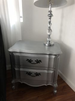 Night stand mini book case and rocking chair chair