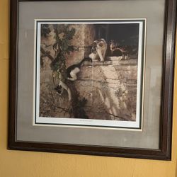 Large Framed Cat Print