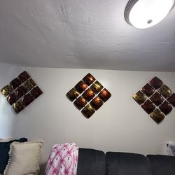 Cuadros de Metal  Pintados a mano del Dorado furniture