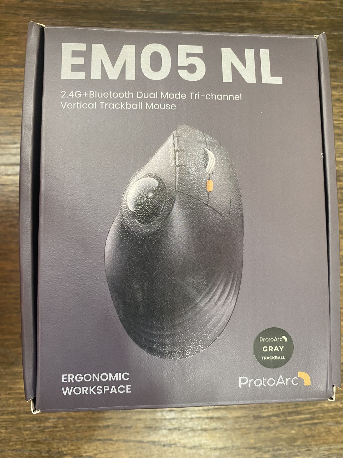 ProtoArc EM05 NL Vertical ERGONOMIC Wireless Blue Trackball Rechargeable Mouse