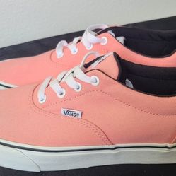 VANS DOHENY Ladies Checker Lace Pink Icing White Trainers Shoes Lace Up Sz 11 $ 40