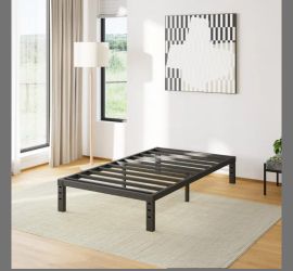 COMASACH 12 inch Twin Bed Frame, Easy Assembly, Heavy Duty Metal Platform, Noise Free, Black