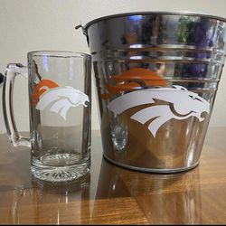 Broncos mug and bucket set