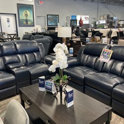 leather sofa loveseat 💙☁️ $1,899