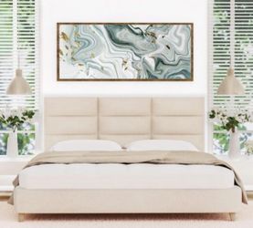 Upholstered Wall-Mounted Headboard, Peel-and-Stick Soundproof Headboard Panels for Full Bed, Tufted Floating Headboard for Dorms and Bedrooms, Set of 