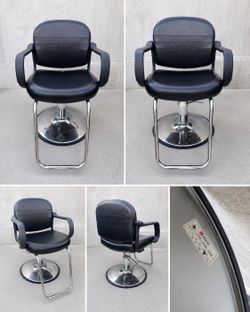 2 Buse Hydraulic Barber Chairs – Heavy Duty Salon Styling Chairs – Black