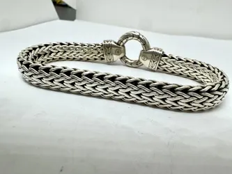 925 Sterling Silver John Hardy Classic Flat Wheat Bracelet - 81.6G! (WMP020673)