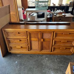 Wood Dresser With Mirror