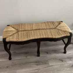 Bench, entry way bench, woven rush seat,  foot bench, piano bench