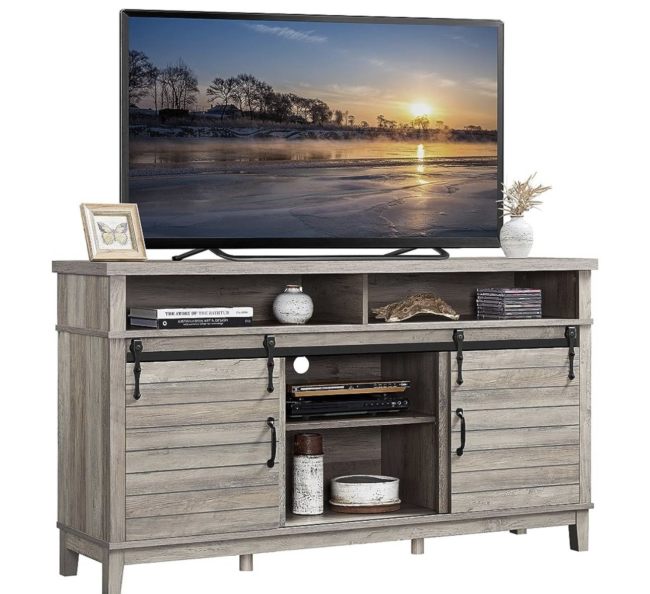 Barn Door Tv Stand Grey 