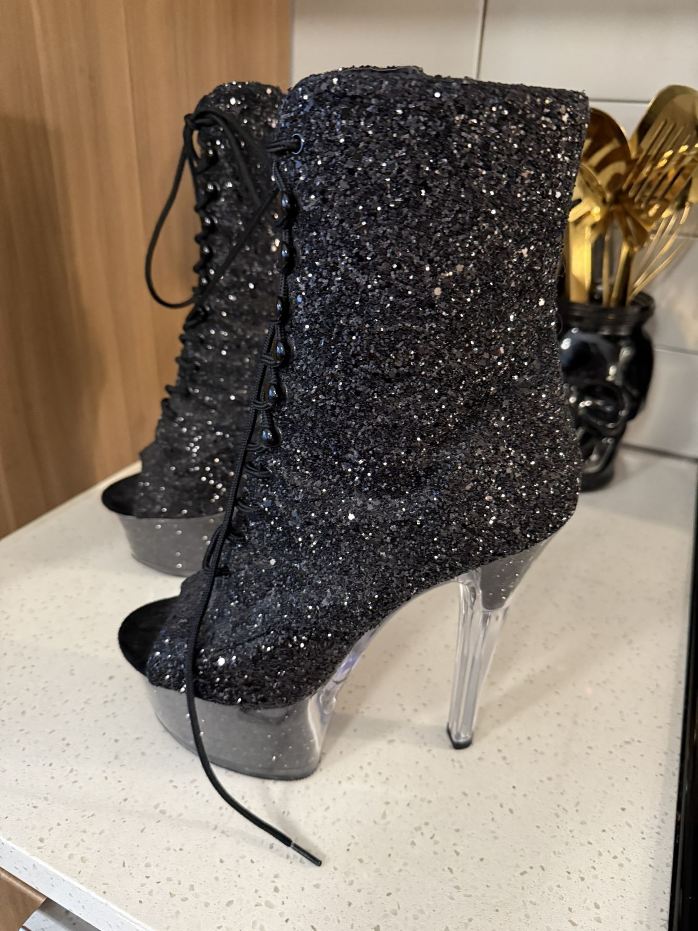 Pleaser Glitter Ankle Boot