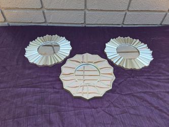 3 silver hanging mirror